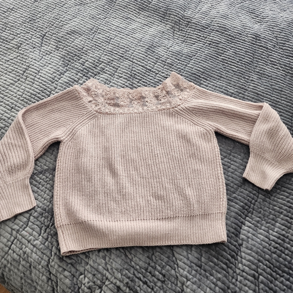 Pink Off the Shoulder Sweater